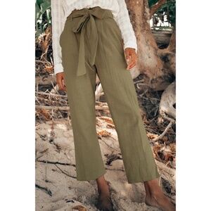 Classiques Entier Sz 2 Trousers Pants Tapered Leg High Rise‎ Pockets Belted